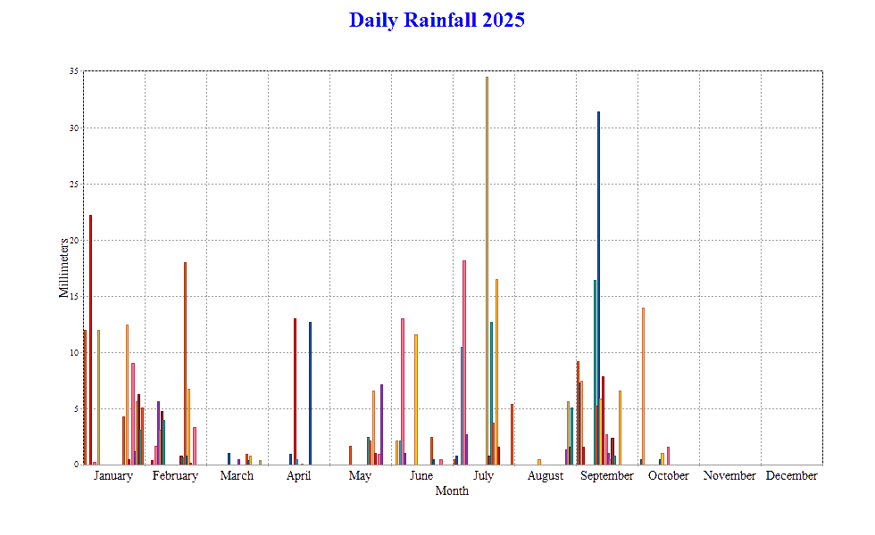 Daily Rainfall for2026 (Fairlight UK)